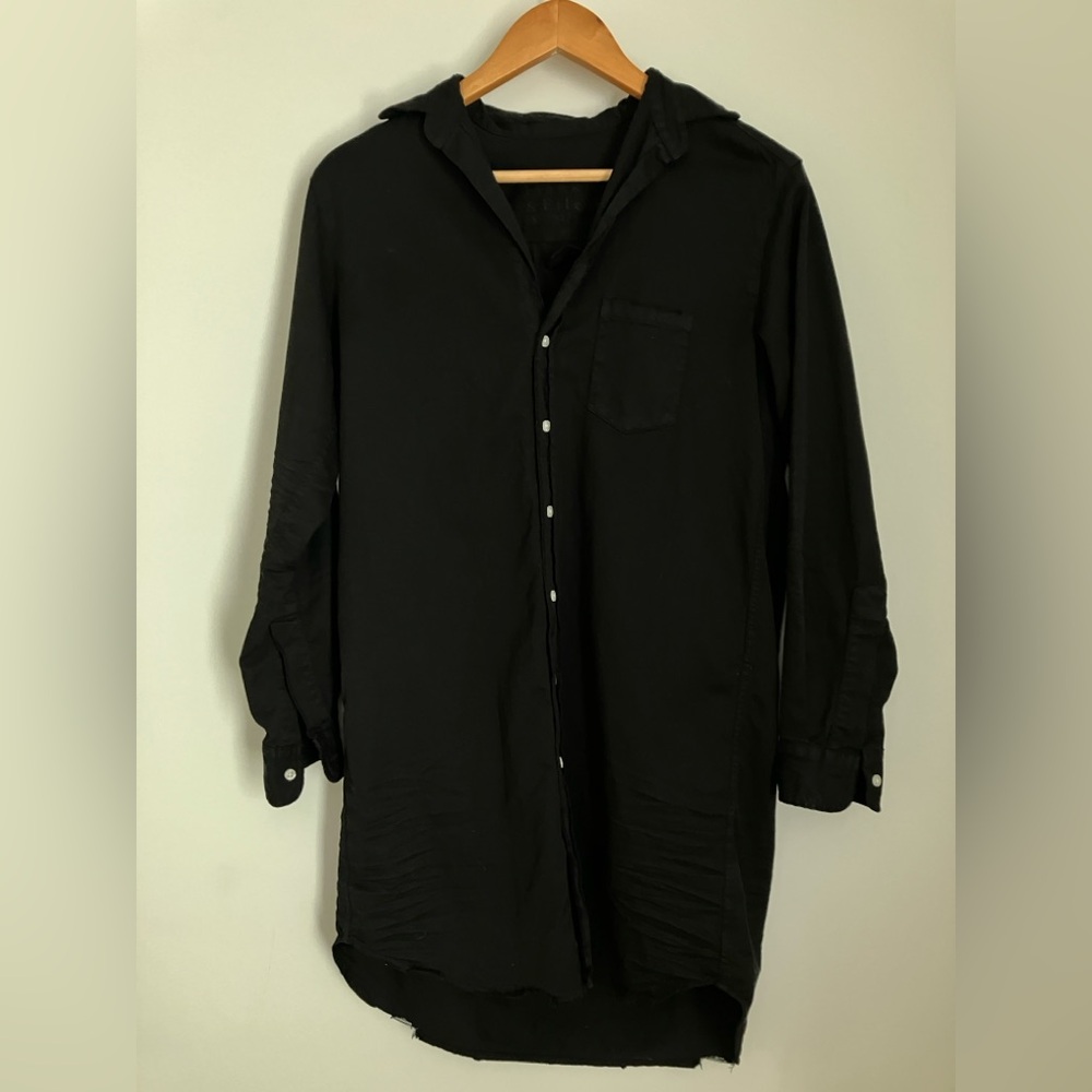 Frank & Eileen Mary Classic Shirtdress XS in Famous Denim Black